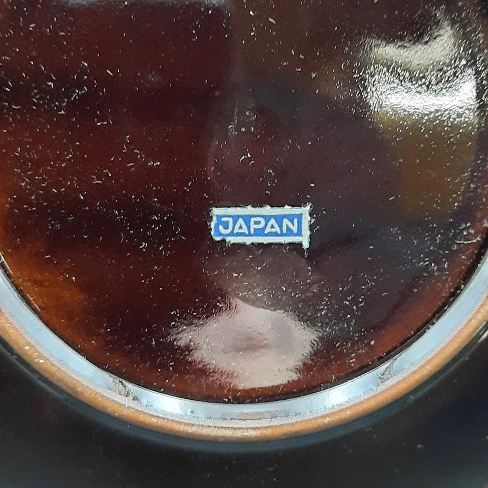 Vintage Brown‎ Drip Glaze Saucer – Japanese Stoneware Mid-Century Modern